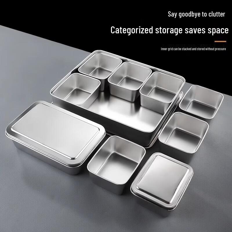 Commercial Stainless Steel Six-Grid Seasoning Box
