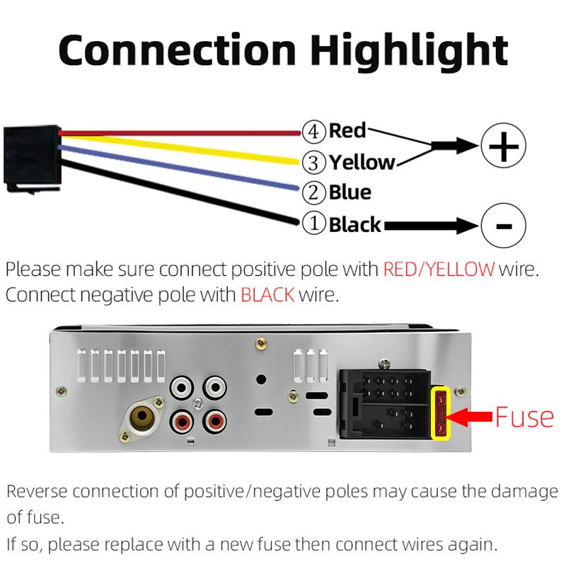 Car MP3 Player 1 DIN Car Radio 7 Colorful Lights Stereos for Car Universal FM Music Radio with Remote Control Bluetooth Hands-free Music Smart Voice