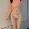 Bowknot Satin Panties Sweet Low Waist Underpants Soft Lace Mesh Briefs  Female