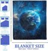 Planet Earth from Space Throw Blanket 50"x60", World Map Blankets for Living Room Couch, Home Decor, Soft Flannel Earth Gifts fo