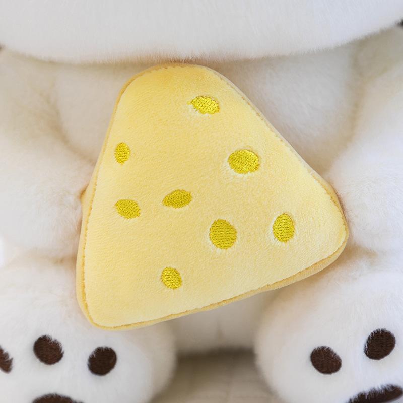 New cute cheese dog plush toy doll cute gluttonous dog doll throw pillow children's gift