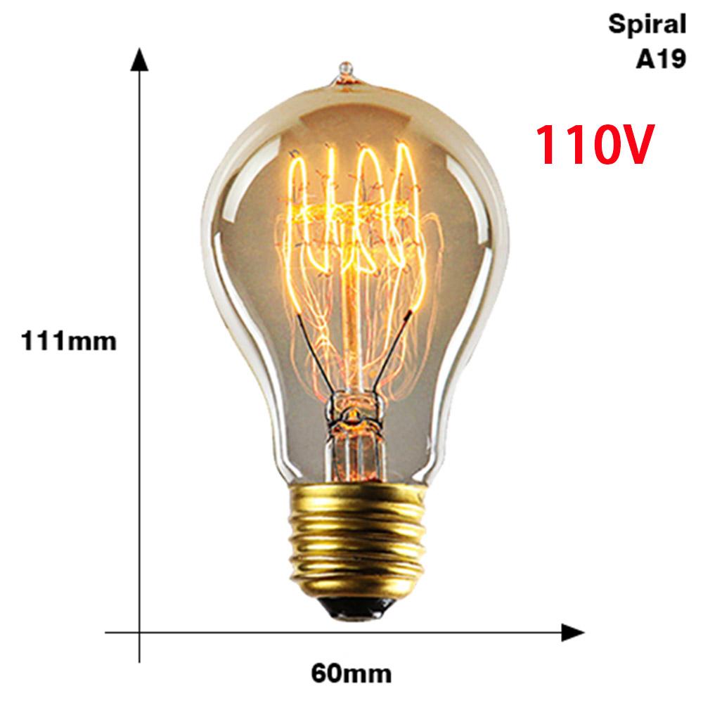 Retro Edison Bulb Lamps E27 40W 110V Bedroom Industrial Loft Vintage Light Bulb For Home Decor T45 A19 ST64 G80 G95 T10 G125 Lamp