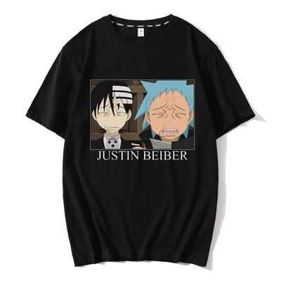 Přeshraniční nová čistá bavlna dvourozměrná animace požírač duší potištěné pánské oblečení volné ležérní japonské triko pánské krátké rukávy vs