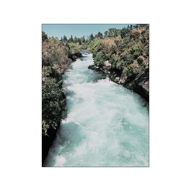 Poster cu peisaje naturii nordice, artă de perete, pictură pe pânză, imagine peisaj albastru, poster și imprimare pentru designul camerei de zi