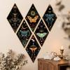 Sun Moon Wooden Wall Decor Dark Style Wall Art Sign Decorative Plate Butterfly Wall Decor  Bedroom