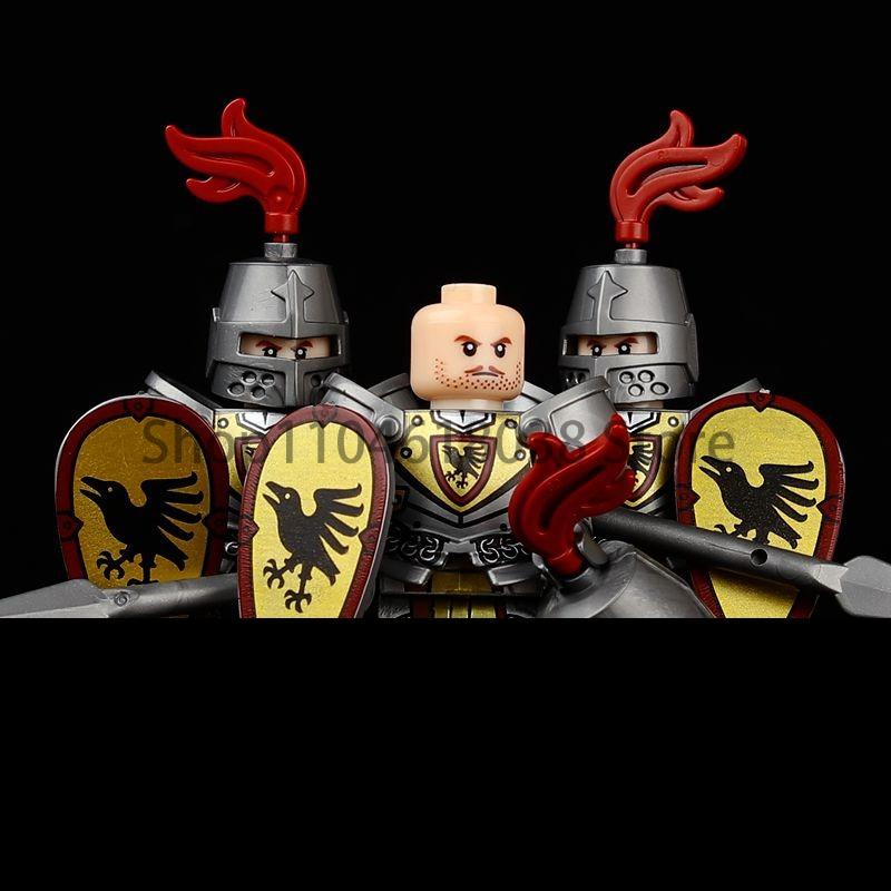 Medieval Military Noble Knights Building Blocks Figures Accessories Helmet Armor Shield Sword MOC Bricks Toys Friends Gifts
