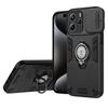 Hybrid Armor Shockproof Case For Xiaomi Redmi Note 14 4G 163.3mm EU 164.8mm Sliding Window Metal Ring Holder Phone Cover Fundas