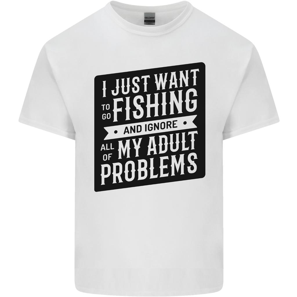 Fishing Ignore All of My Adult Problems Funny Unisexs Light Cotton TShirt