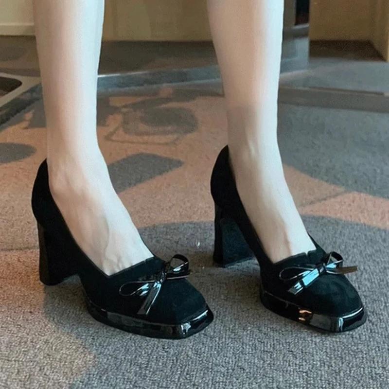 Mary Jance Women Shoes High Heels Bow Fashion Shoes Dress Designer Pumps Summer 2025 New Shallow Elegant Luxury Chaussure Femme