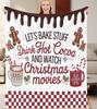 Christmas Movie, Flannel Blanket Soft, Warm for Sofa, AllSeason Use, Halloween  Christmas  Room Decor  Fall Decorations for Home