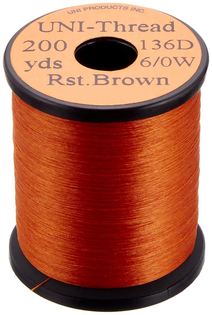 TIEMCO Fly Tying UNI Uni Thread 200 Yards Rusty Brown 6/0