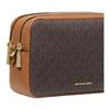 Michael Kors Bryant Signature Logo Print Faux Leather Crossbody Shoulder Bag Medium Women's Dark Brown and Acorn Brown