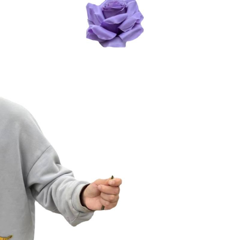 Multiflora Simulation High-Stemmed Purple Rose Arrangement - Light & Dark Silk Artificial Flowers