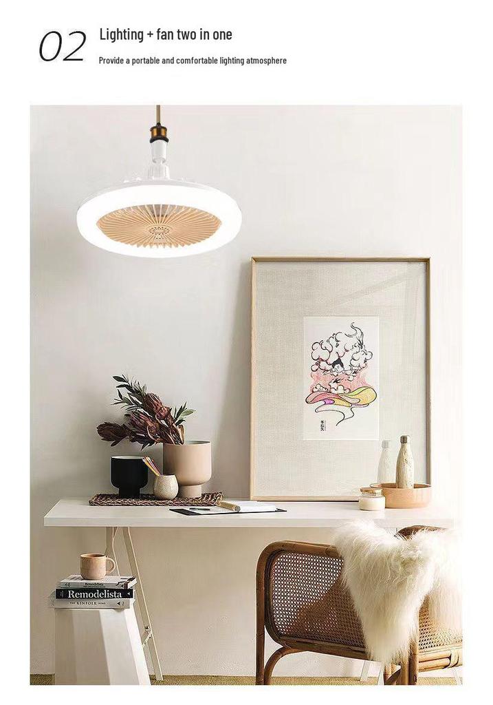 E27 Screw Mount Remote Control Fan Light Chandelier for Bedroom