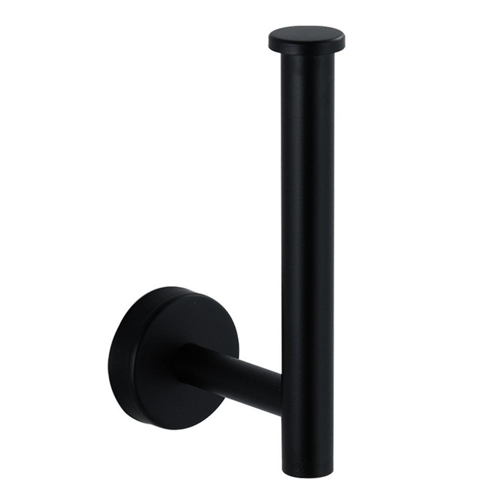 Paper Towel Holder Stainless Steel Black Matte Cylindrical Paper Towel Hanging Shelf for Home