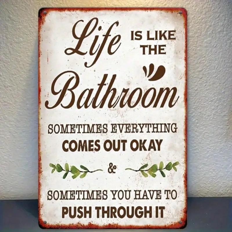 Funny Bathroom Metal Sign Vintage Comedy Decor for Home Wall Art