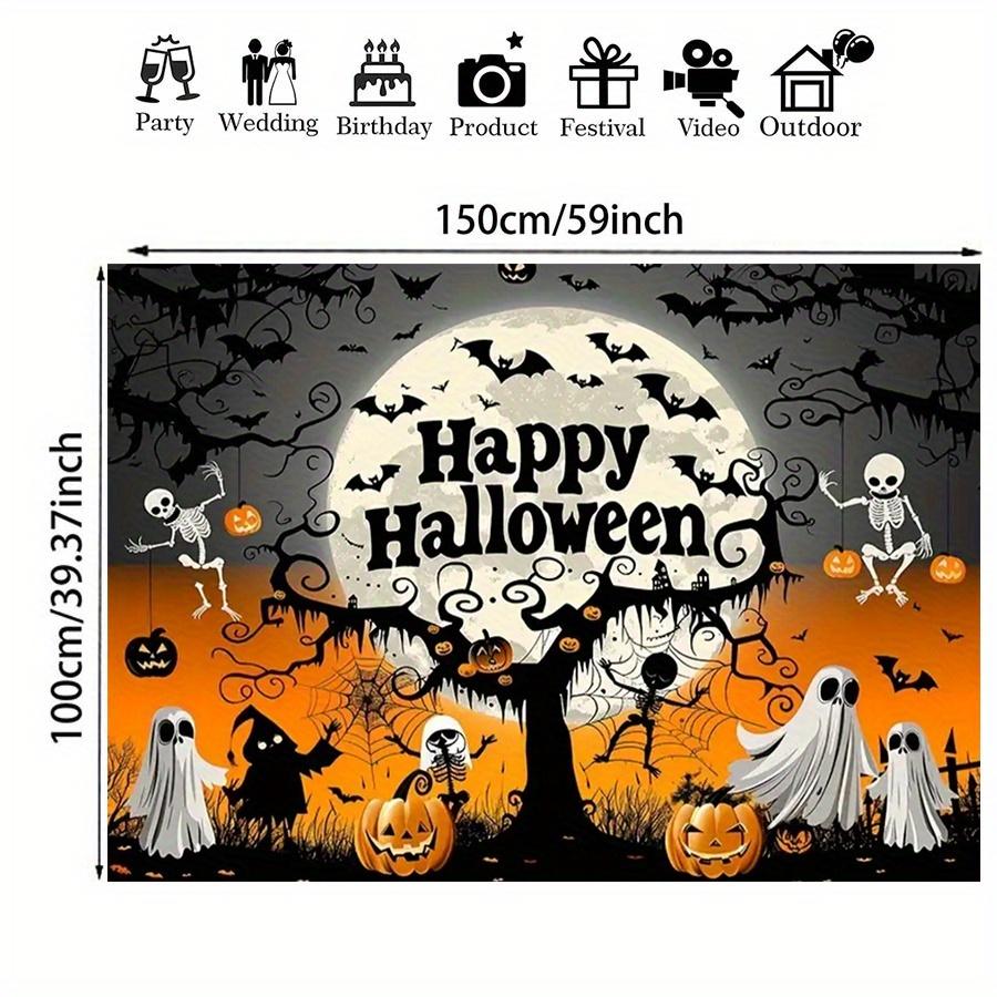 2D Planar Halloween Limited Edition Banner, Made of Polyester, Thick and Durable, with a Pumpkin Designzyc