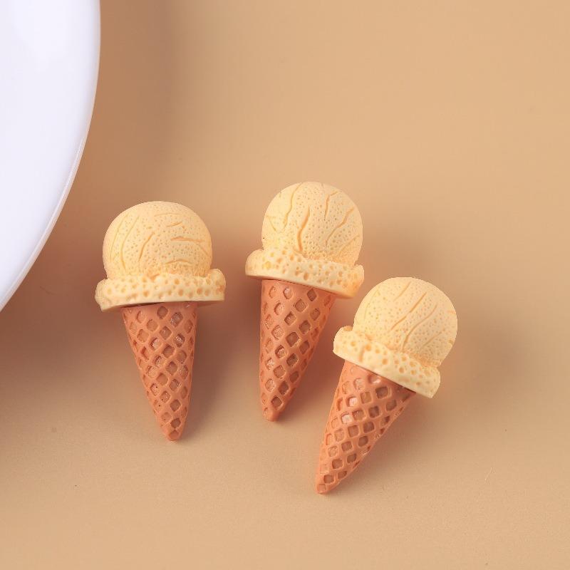 D Simulation Ice Cream Cone Resin Diy Pendant For Keychain Phone Chain
