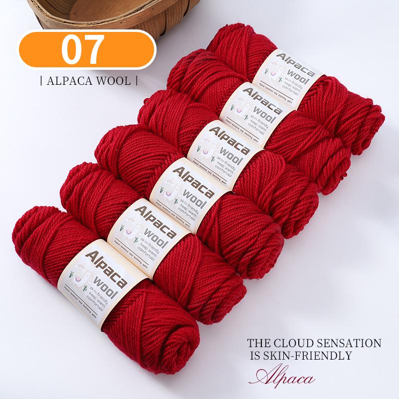 Alpaca Wool Medium Thick Yarn Ball for Hand-Knitted Cardigans, DIY Scarves, and Sweaters