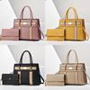 Pu Large Capacity Mother And Daughter Tote Bag For Daily Commuting With Zipper Closure
