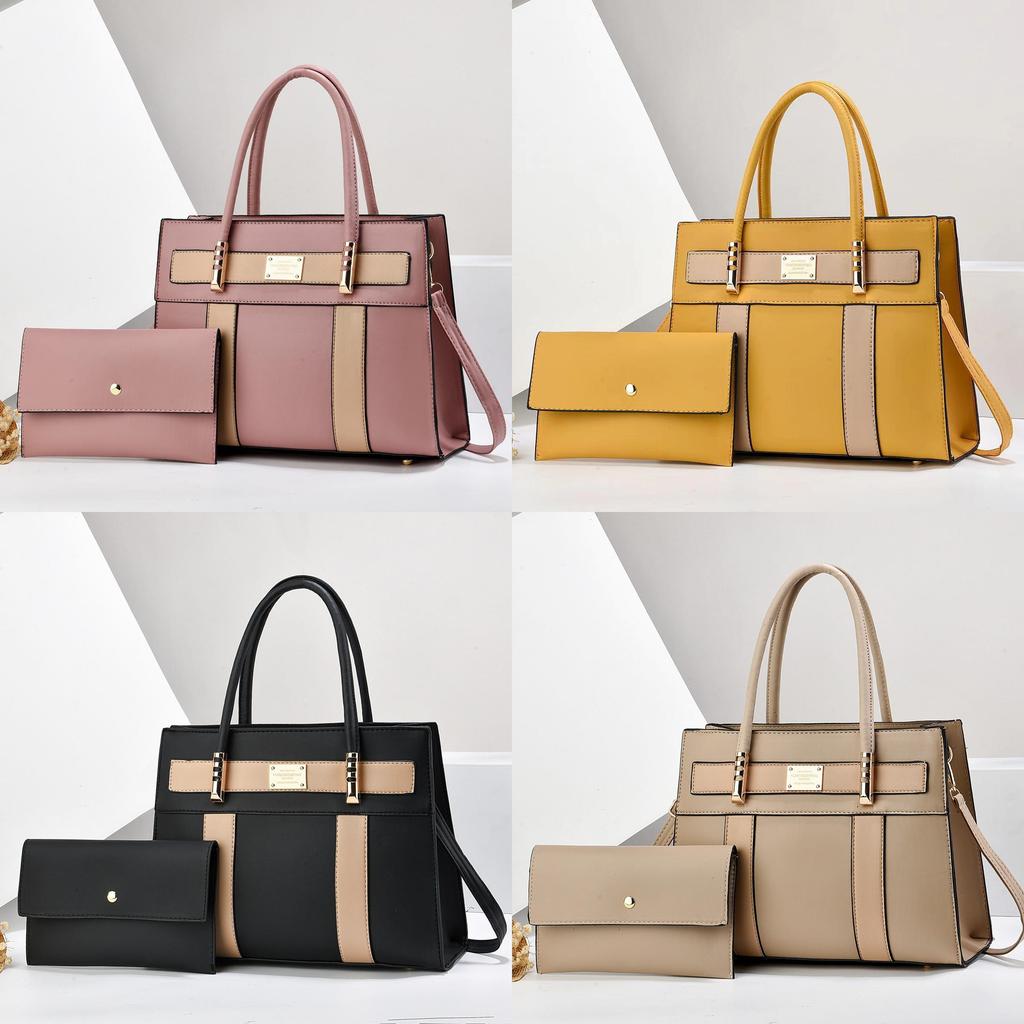 Pu Large Capacity Mother And Daughter Tote Bag For Daily Commuting With Zipper Closure