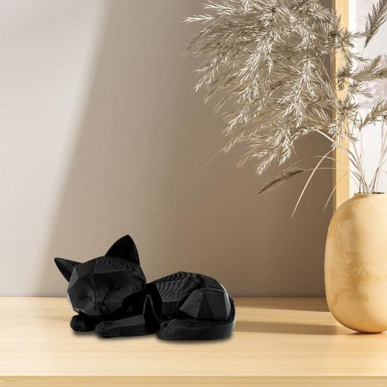 3D-gedruckte Katzenfigur Minimalistische schlafende Desktop-Haustier für Zuhause Katzenornament Büroschreibtisch Auto