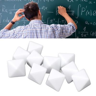 30pcs 8 Sided Blank White Dices for Board Games Teaching Plastic Multifunctional DIY Dices
