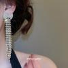 Elegant Silver Rhinestone Bow Tassel Earrings: Luxury Ear Studs for Women