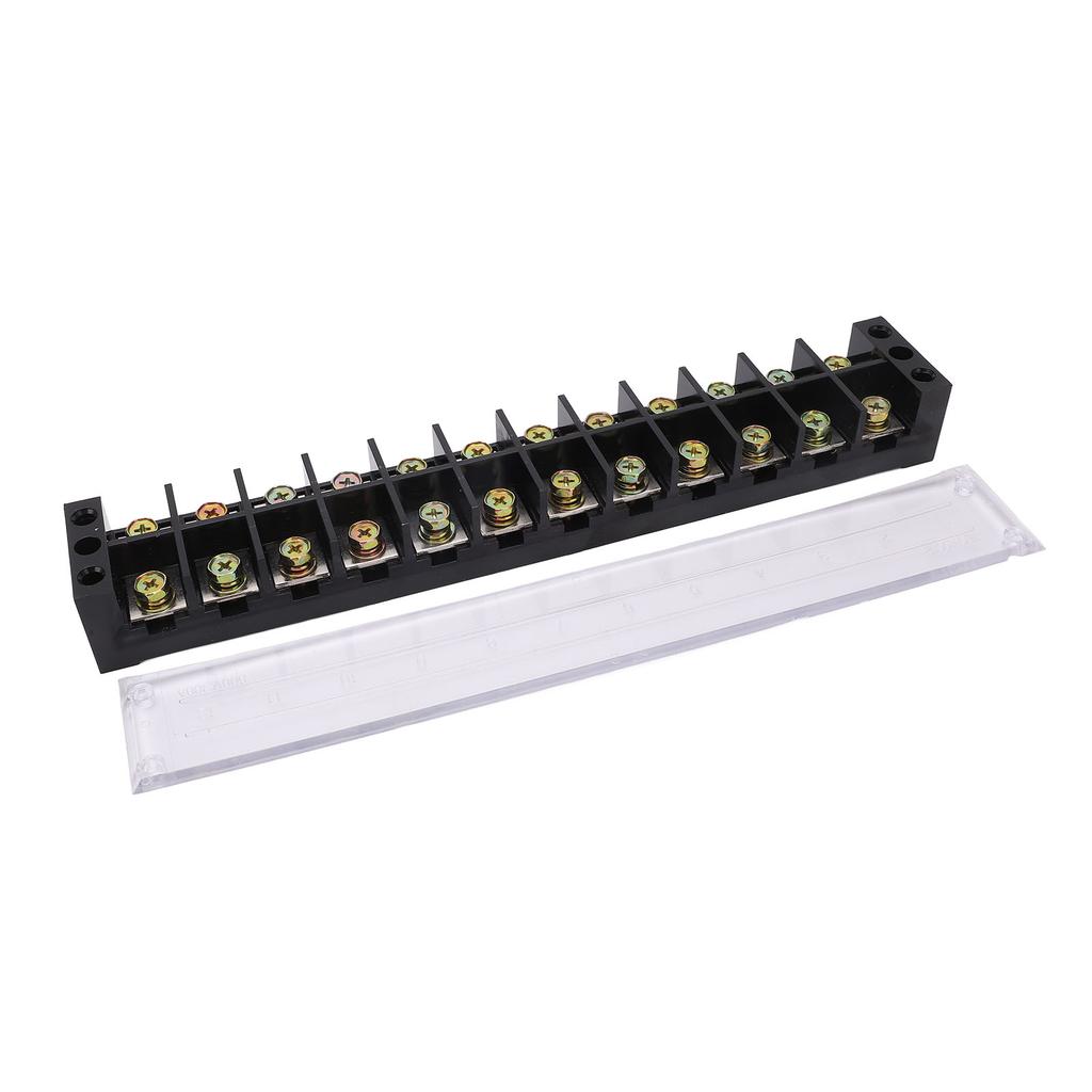 Terminal Strip Block 100A 600V Large Current Easy Wiring Ground Circuit Terminal Block 12 Positions