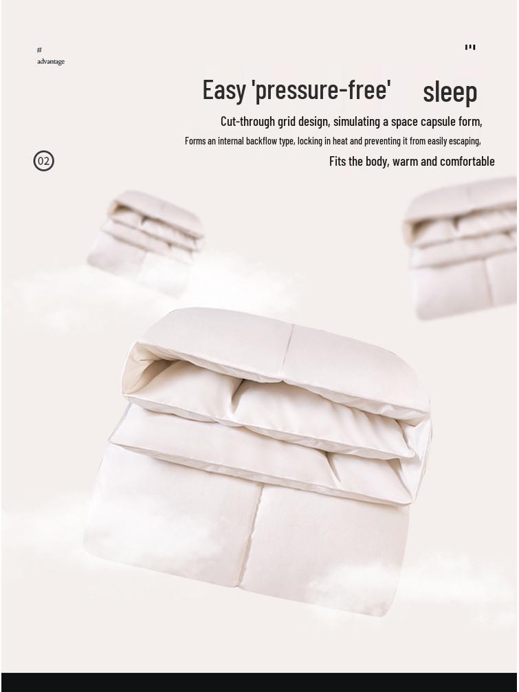 Útulná podzimní/zimní silná péřová přikrývka - Jednolůžková a dvoulůžková, Jednobarevná, Peří-hedvábné jádro