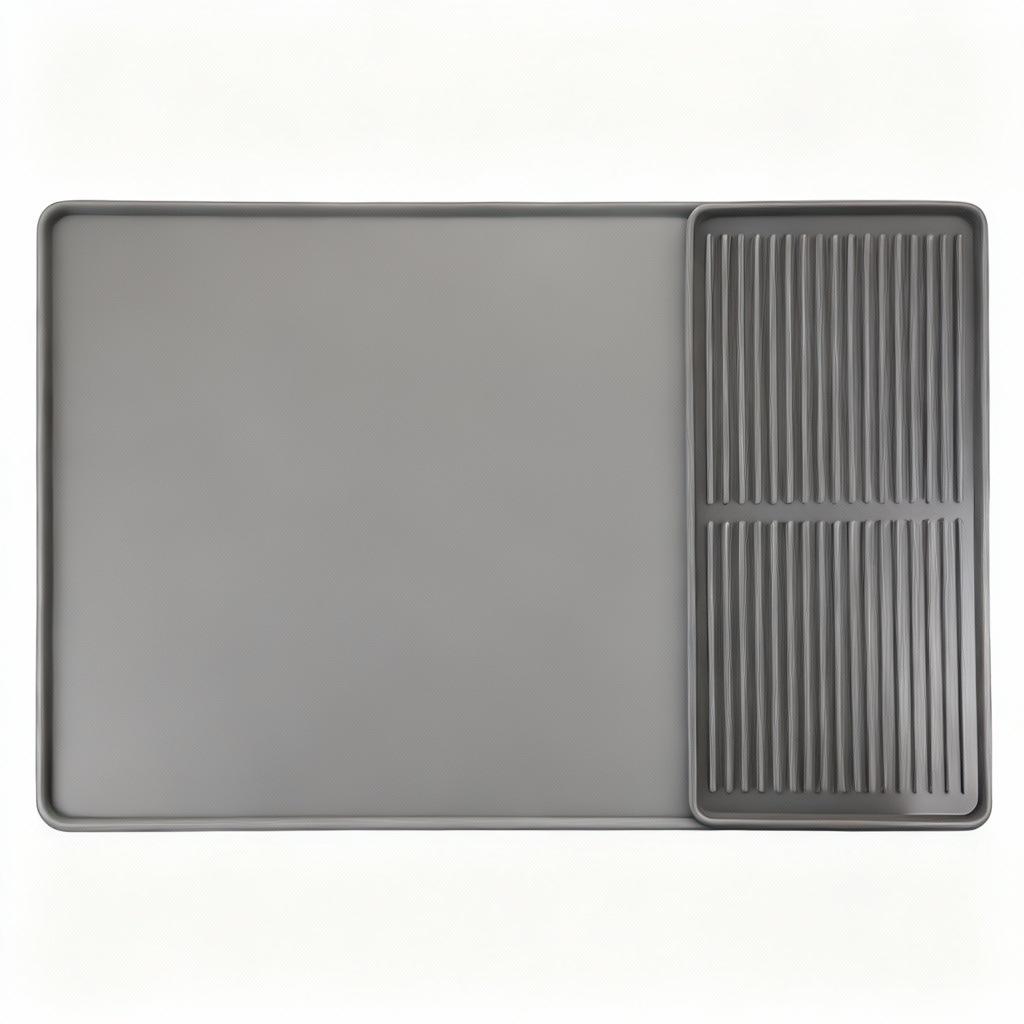 Σιλικόνη Αντιολισθητικό Ανθεκτικό στη Θερμότητα Σουπλά & Δίσκος Αποστράγγισης Καφέ