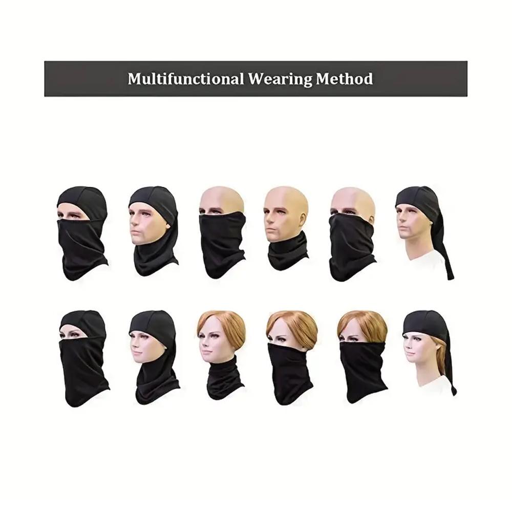 

Unisex Ski Face Mask, Full Face Mask Hood Snow Motorcycle Running Gear For Cold Weather, for Camping Hiking Dust Wind Proof чёрный