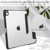 For iPad Air 11 (2025)/(2024) Clear Case PU Leather Auto Wake Sleep Protective Cover with Pen Slot