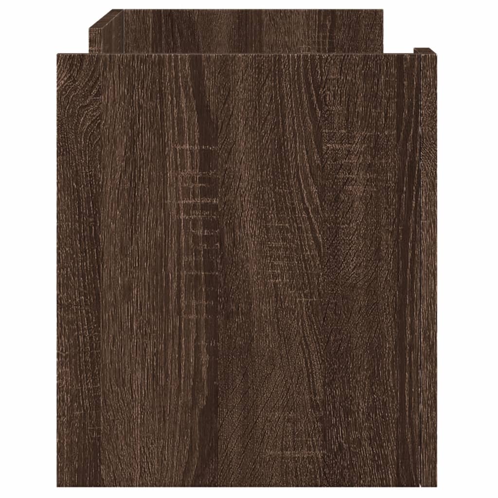 TV Stand in Brown Oak Effect 80 x 35 x 40 cm Particleboard