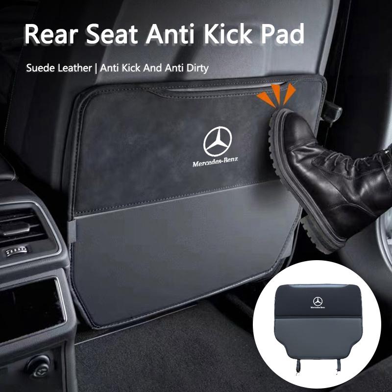 CSH1 Suede Car Seat Back Protection Mat Prevent Dirty Anti Kick Pad For Mercedes Benz AMGW204 W205 W212 W213 W221 W177 W246 GLA GLC