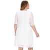 Women O-neck 3/4 Sleeve Dress High-Waist Hollow Lace Stitching Elegant Party Dress Plus Size Summer Casual Tunic Dress Streetwear