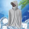 Men Summer Sunscreen Clothing Solid Color Long Sleeve Sun Protection Coat Hooded Jacket Zipper Placket Pockets Outwear