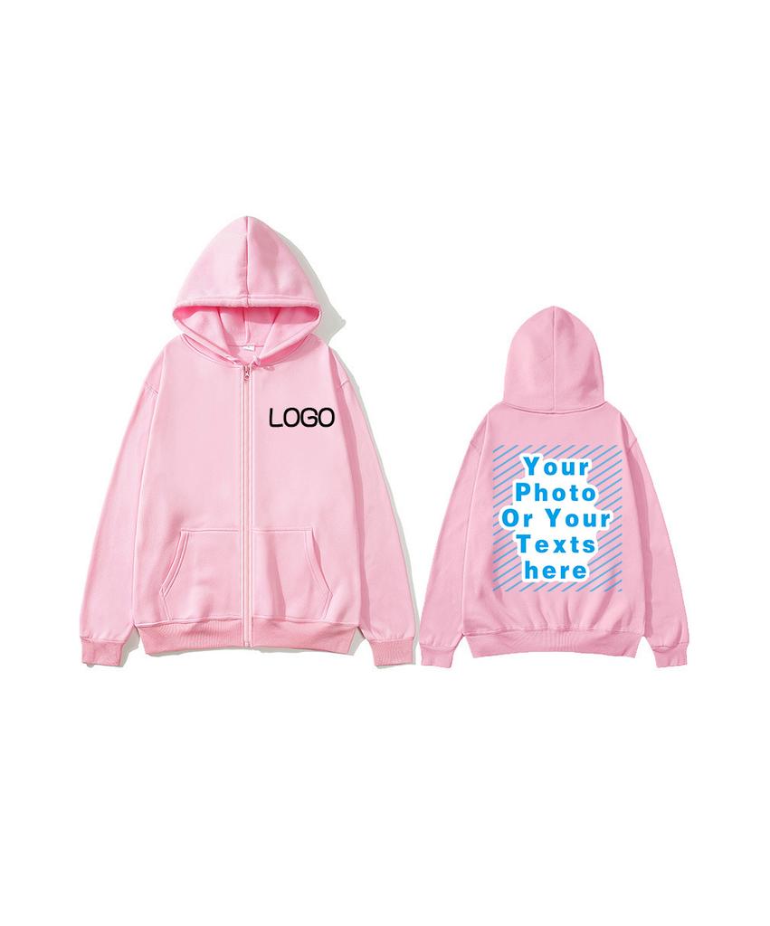 Zipper hooded cardigan sweatshirt jacket, new fashion, anytime, anywhere design brand logo/custom image replication