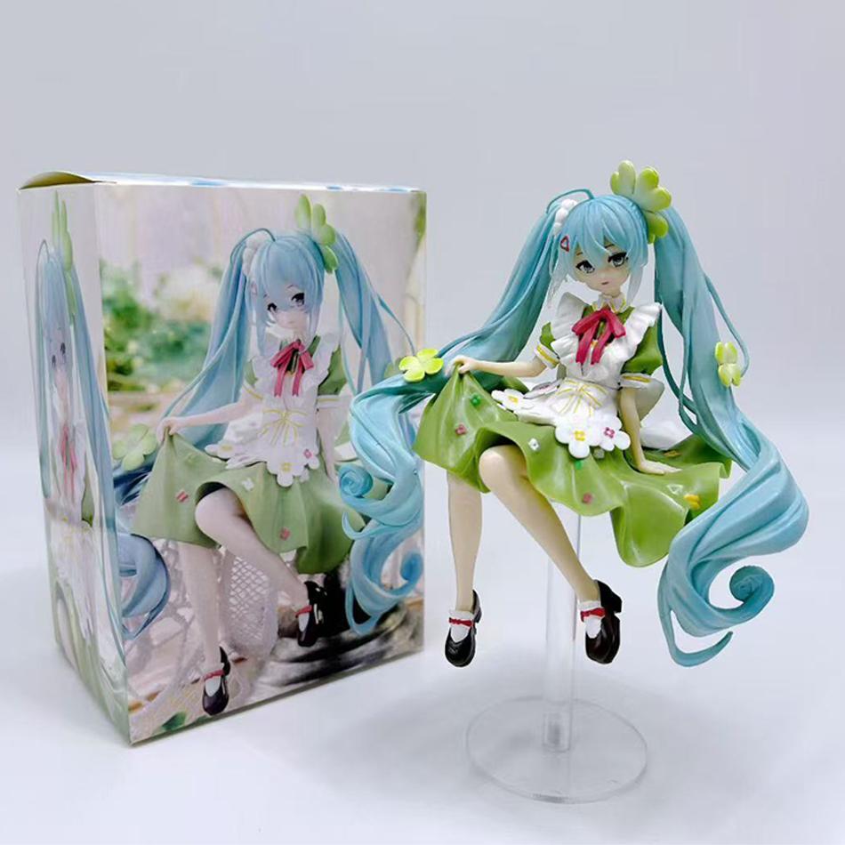 Cute-Style Hatsune Miku Figure For Pretty Girl Four-Leaf Clover Flower Fairy Model Decorative Collectibles - Great Birthday Gift