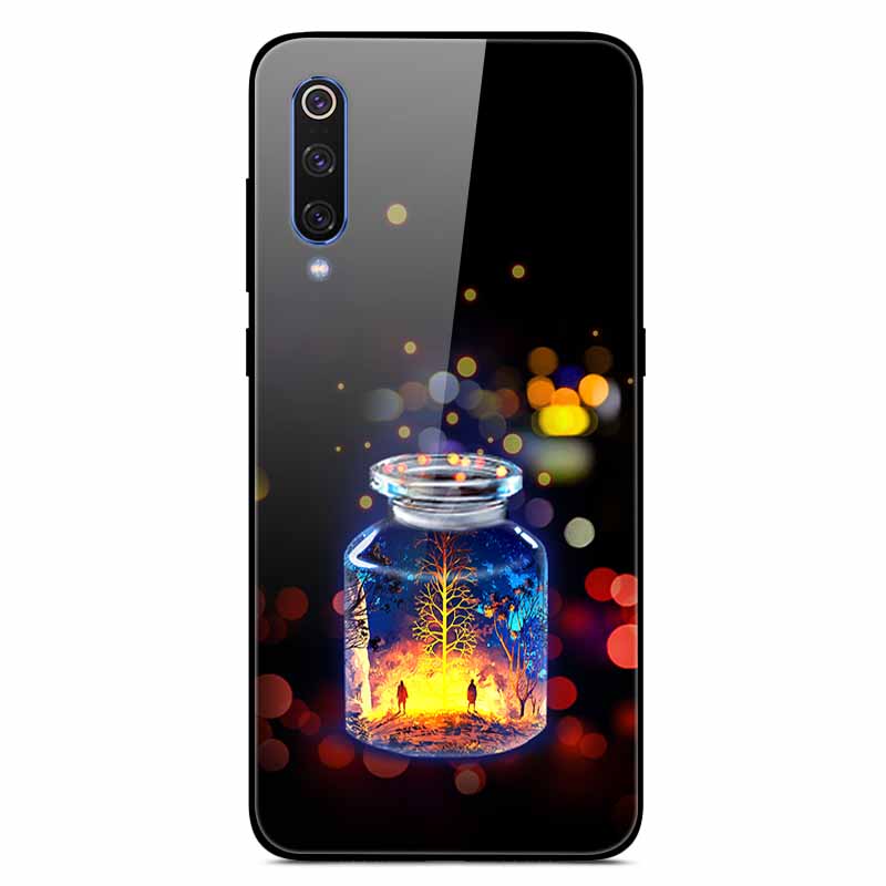 For Xiaomi Mi A3 Cases Luxury Tempered Glass Space Phone Covers for Xiaomi MI 9 Lite Case 9lite MiA3 Hard Back Shell Protective