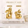 Ceramic Rabbit Figurines Set of 2, Gold Decorative Bunny Statues for Home Decor, Small Modern Animal Showpieces