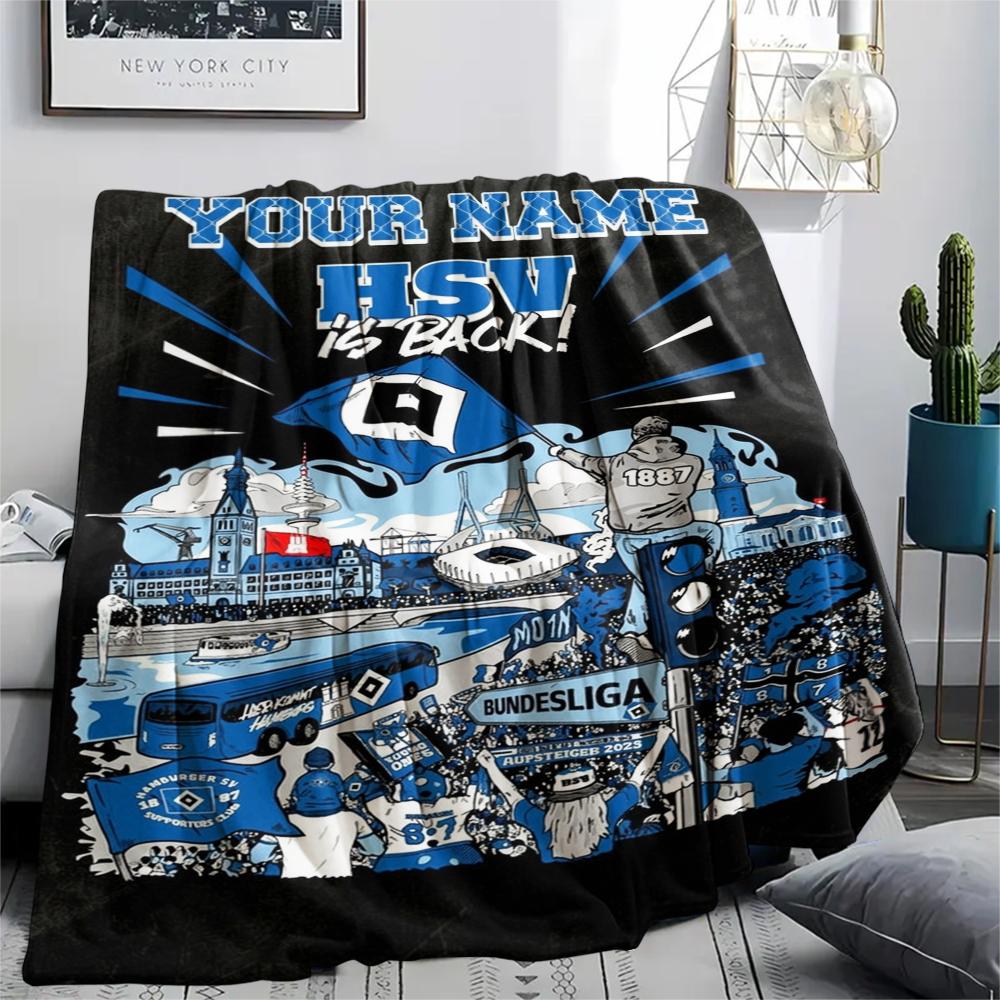 1PC Custom Name Hamburger Sv Patterned Flannel Blanket Suitable For All Seasons for Home Decor Warmth and Comfort Gifts Holiday Present_xia