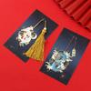 New Chinese Style Retro Mythical Bookmark With Tassel Creative Metal Hollow Dragon Tiger Book Clip Student Gift Office Supplies