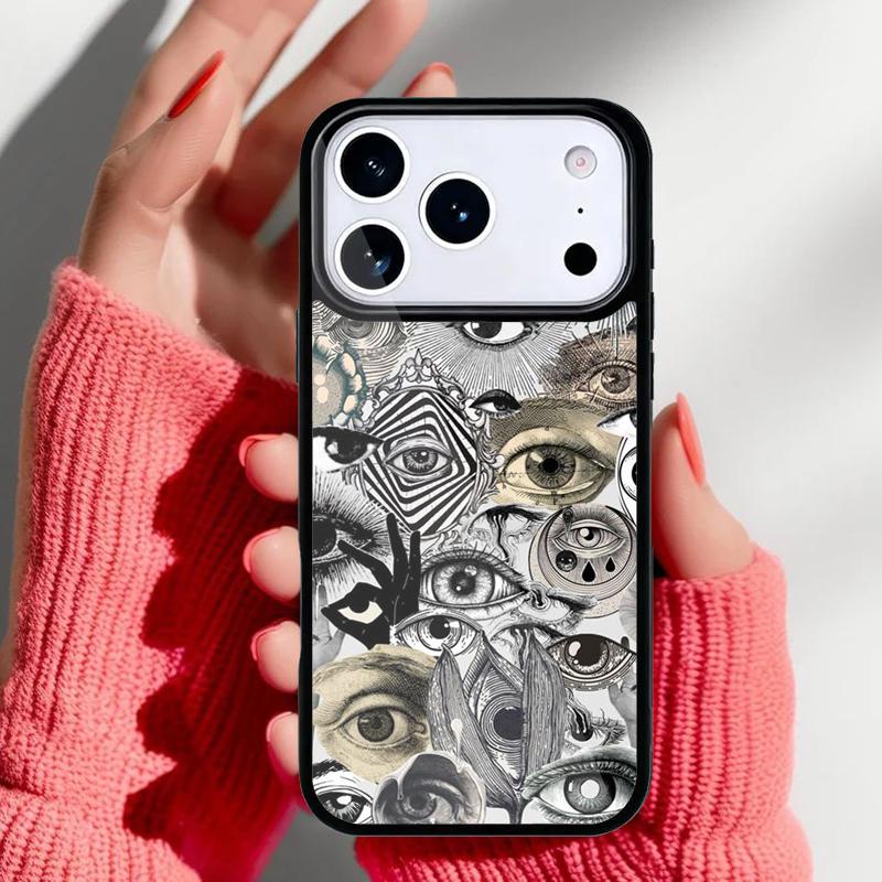 Eyes Pattern Phone Case for iPhone 17 16 15 14 13 Pro Max Back Cover for 12 11 Pro Coque