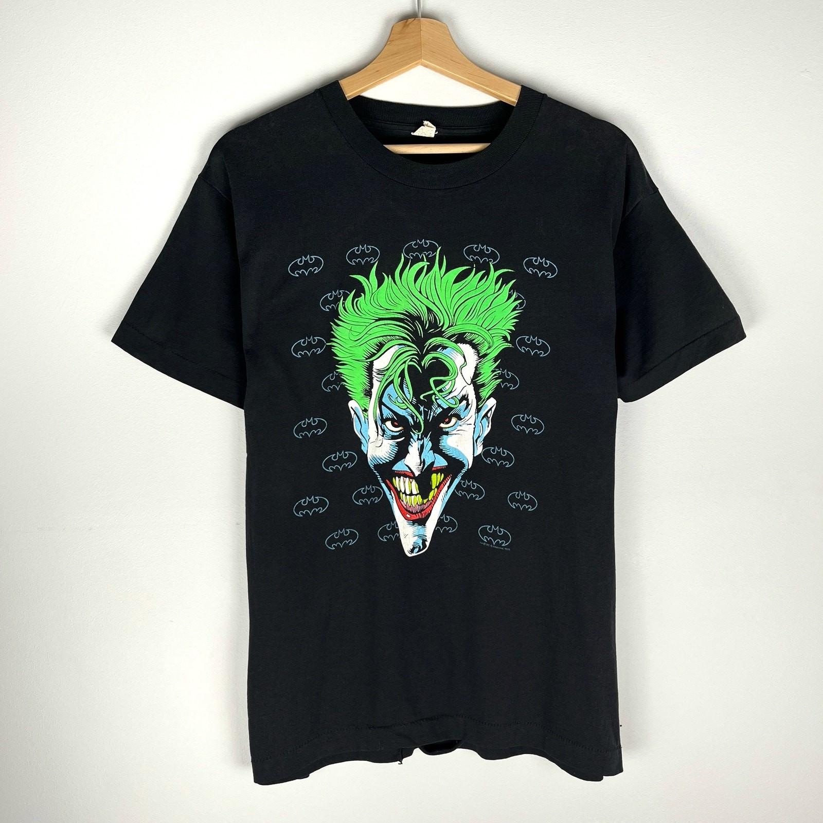 The Joker 1989 Mens Black Graphic T Shirt 80s Batman DC Comics Large Tee Unisex T-Shirt M
