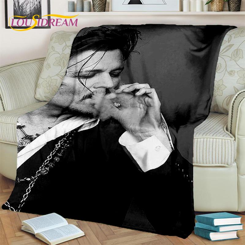 3D-Druck-Serie Johnny Depp Decke, Weiche Überwurfdecke für Zuhause Schlafzimmer Bett Sofa Picknick Reise Büro Ruheabdeckung Decke Kinder