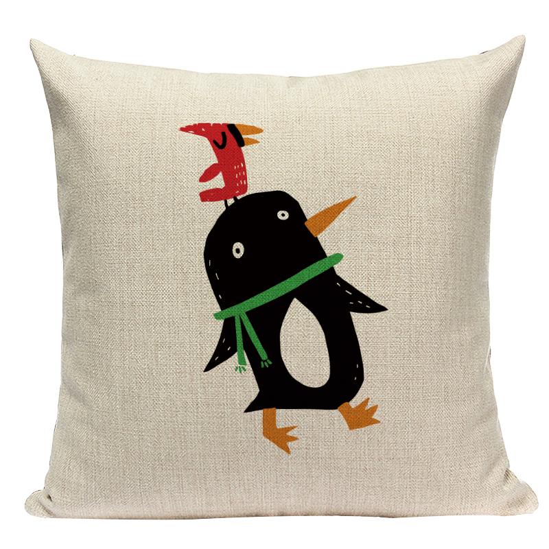 Satın alın Snowflakes Penguin Cushion Cover 45*45cm Snowman Sweetheart