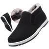 Chaussures d'hiver épaissies pour hommes en coton antidérapantes chaudes pour personnes d'âge moyen et âgées chaussures en tissu bottes en coton