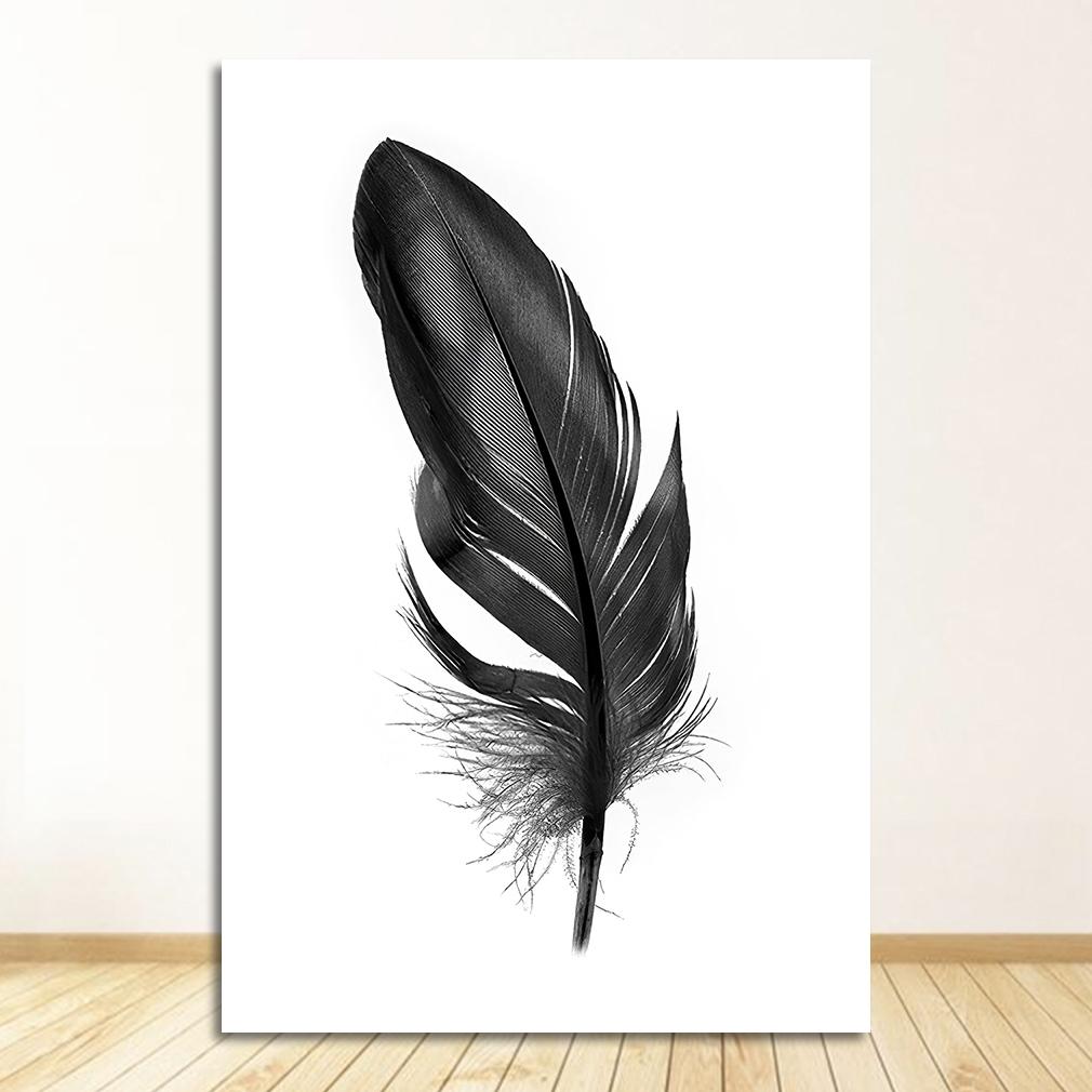 Islamic Wall Paintings Minimalist Decorative Pictures Home Decor Allah Islamic Wall Art Canvas Poster Black White Feather Print