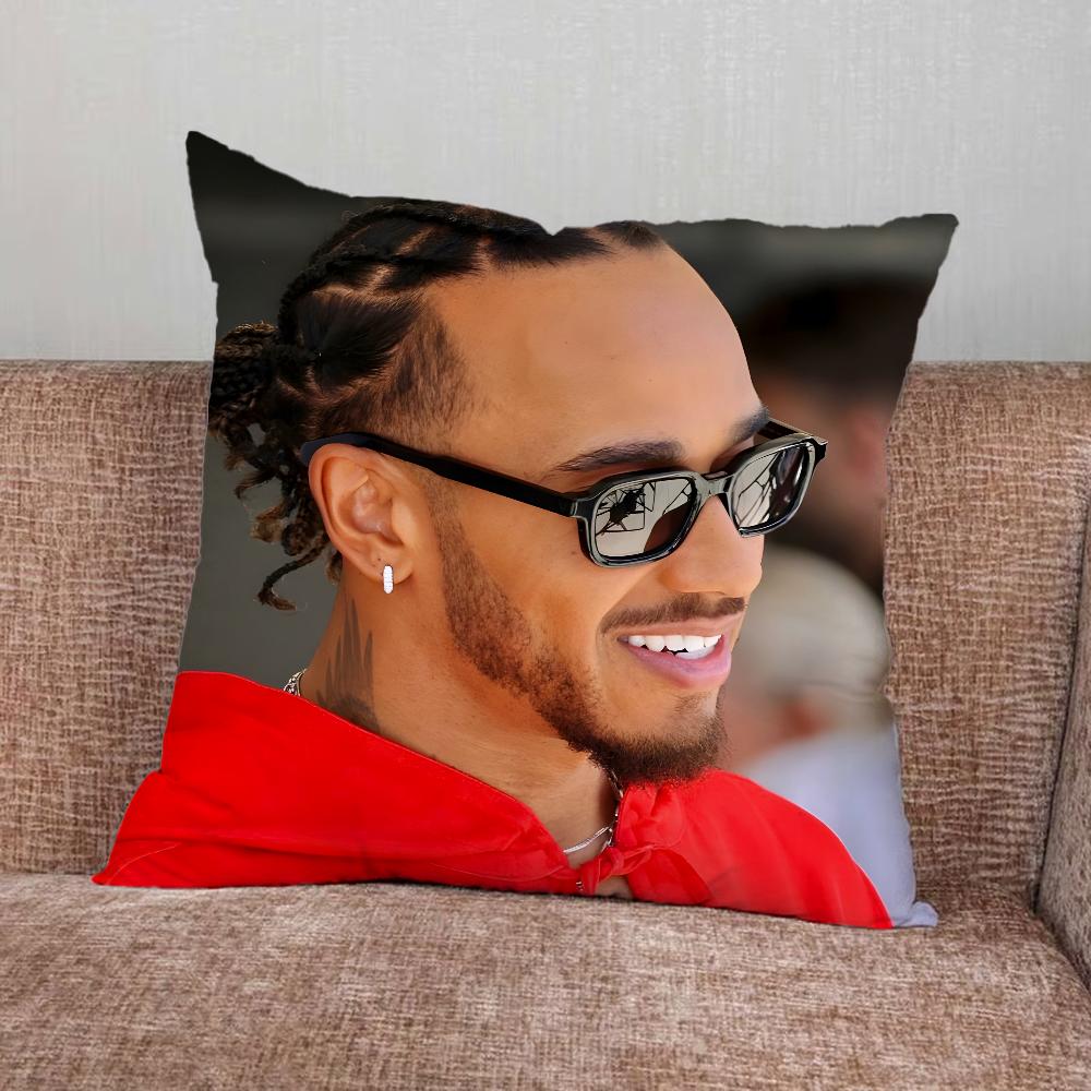 Racing 44 L-Lewis H-Hamilton Pillow Case For Home Bedroom Car Office Decoration Living Room Sofa Cushion Cover Suitable